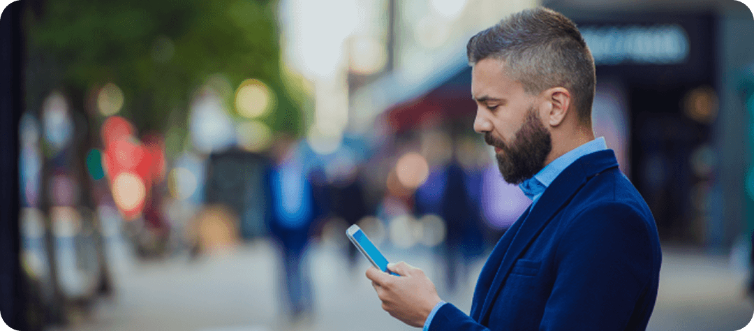 Successful entrepreneur walking in the city after registering their UK business